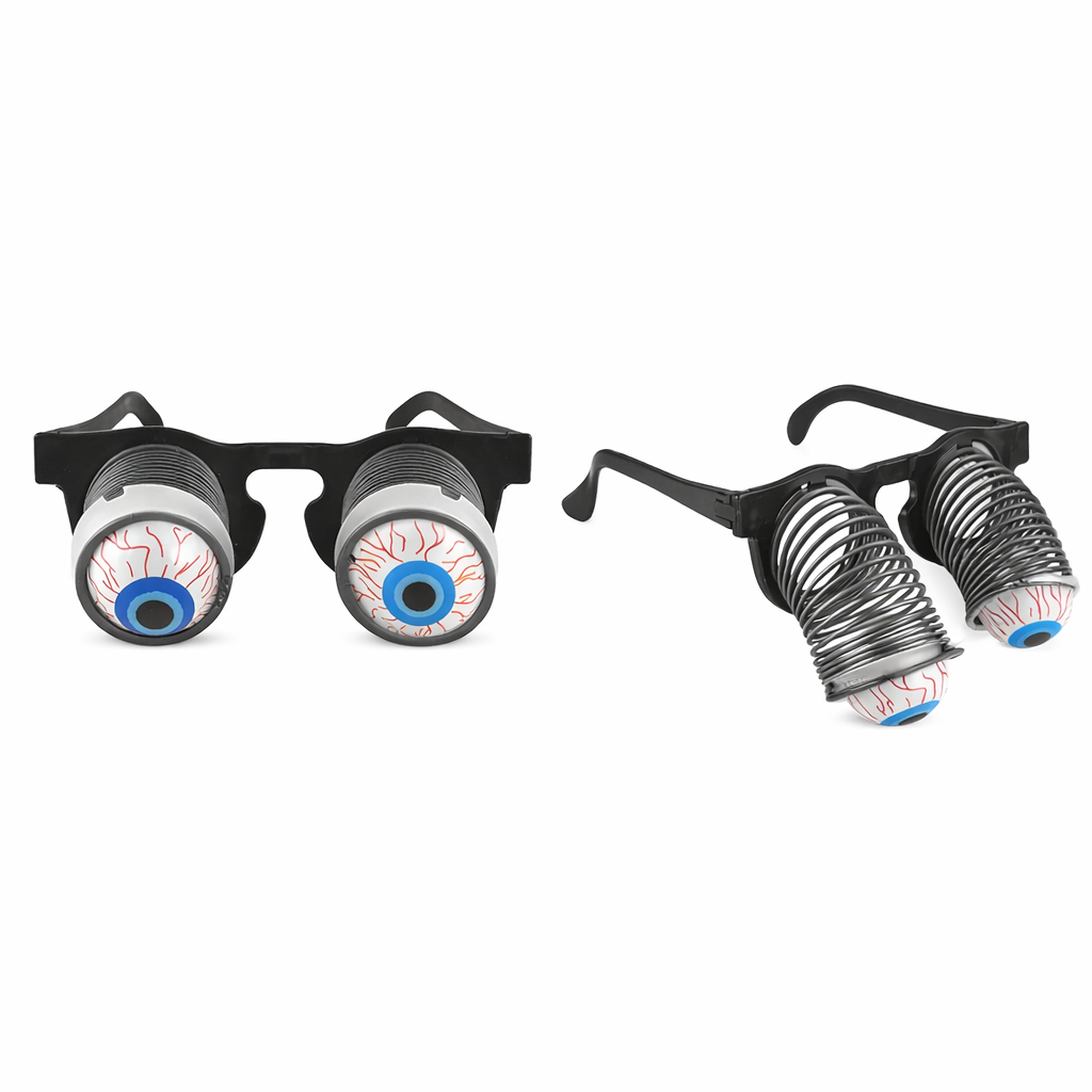 6 pairs of Spring & Spiral Eyeball Joke Glasses β Funny Popping Eye Prank Specs for Costume & Party